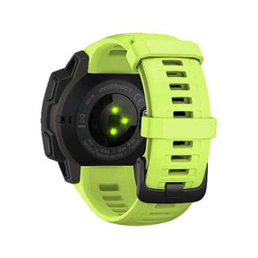 For Garmin Instinct Watchband Soft Silicone Adjustable Replacement Strap 22MM Black Steel Buckle-Lime