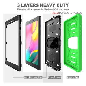 Shock Wave Kickstand Case Anti-Fall Protection For Samsung Tab A 8inch T290/T295(2019)-Green