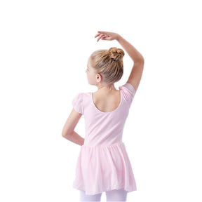 Toddler Ballet Leotard for Girls Dance Flutter Sleeve Skirt Ballerina Dress Outfit-Pink