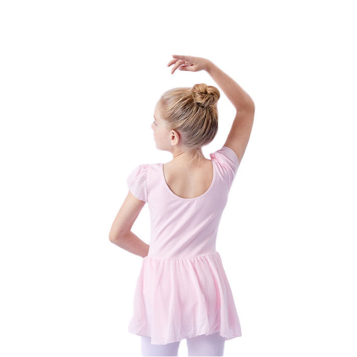 Toddler Ballet Leotard for Girls Dance Flutter Sleeve Skirt Ballerina Dress Outfit-Pink