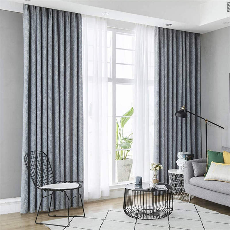 2 Panels Blackout Geometric Modern Curtains for Living Room Blue and Gold