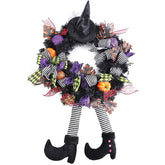 Halloween Wreath Witch Purple Ornaments Maple Leaf Wreath