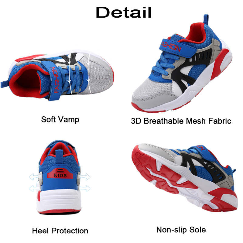 Boys Mesh Lightweight Sneakers Childrens Running Shoes-Royal Blue