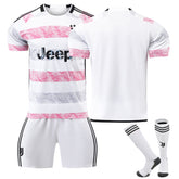 Juventus Away Jersey for Kids Adult Soccer Training Uniform Set