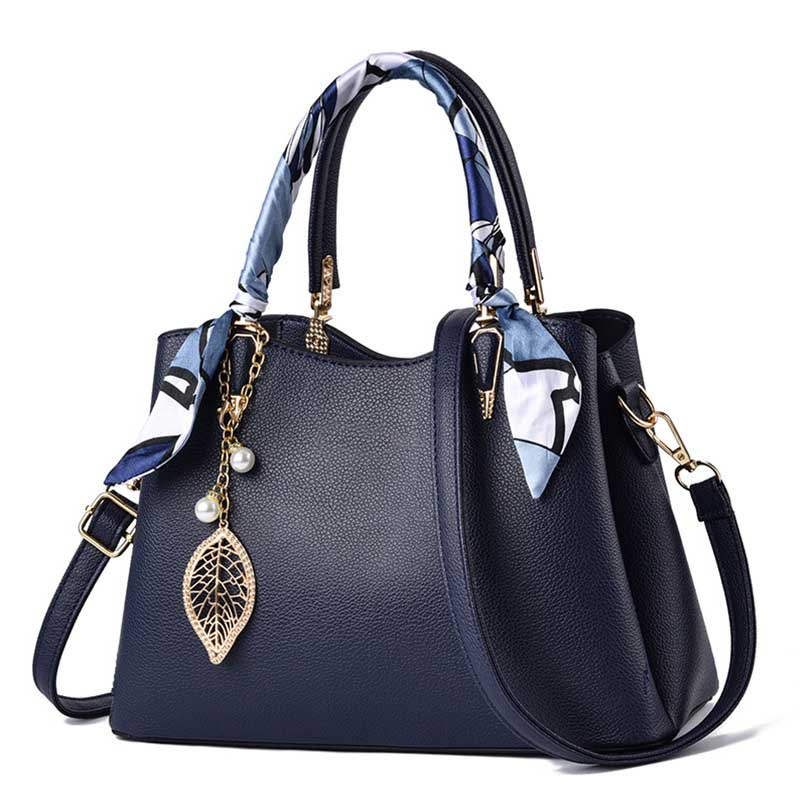 Womens Fashion Leather Purses and Handbags Top Handle Satchel Tote Bags-Dark Blue
