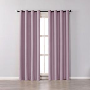2 Panels Solid Color Blackout Curtains for Living Room-LightPurple