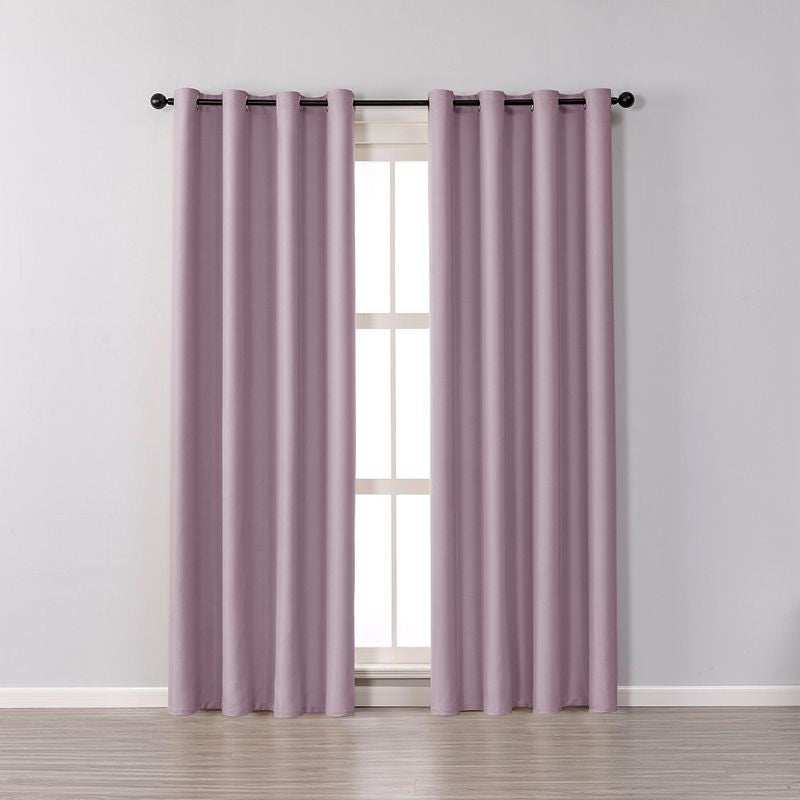 2 Panels Solid Color Blackout Curtains for Living Room-LightPurple