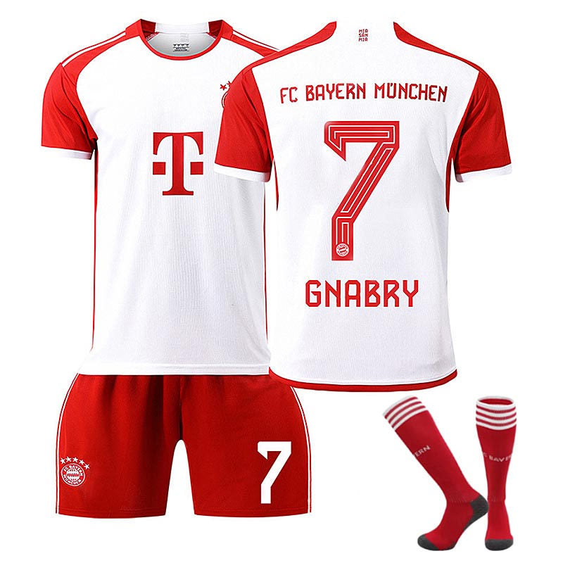 Bayern Home Jersey GNABRY #7 Soccer Jersey Kids Adult 3-Pieces Jersey Kits