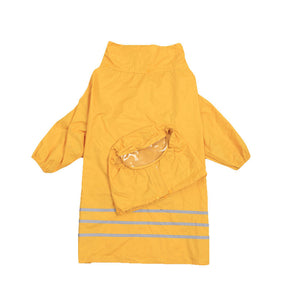 Dog Raincoat Lightweight Adjustable Windbreaker Hooded Jacket for Pets-Yellow