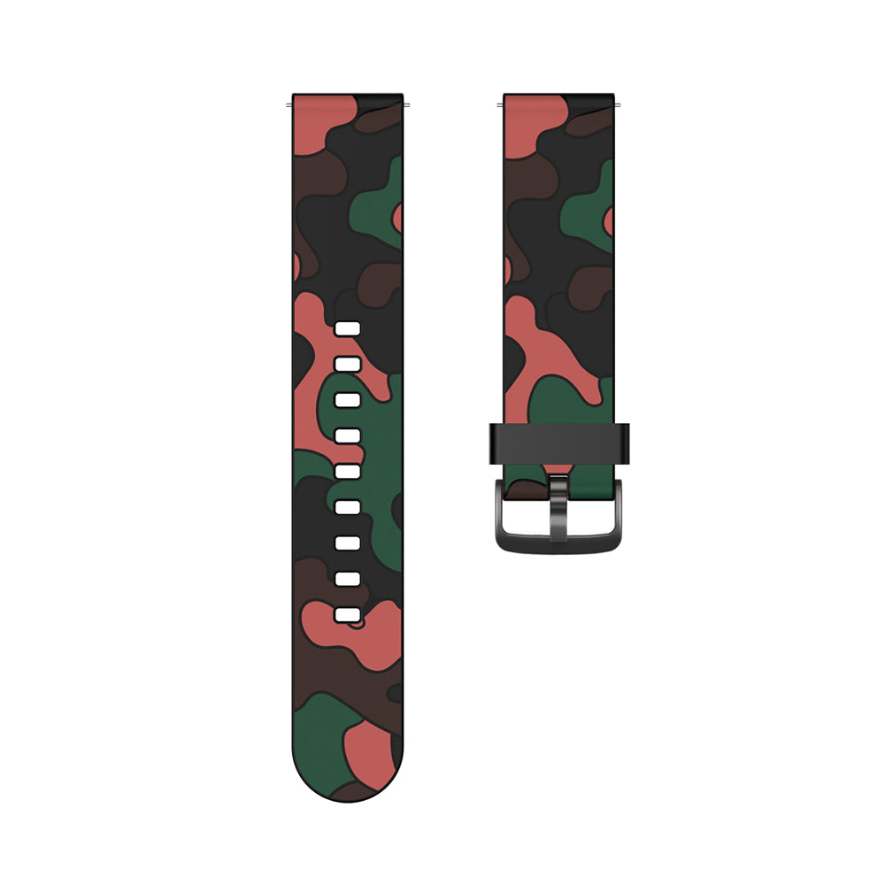 Camo Silicone Watch Band For Samsung Galaxy Watch 42/46mm Gear S3 Frontier/Classic(Camo Red1)