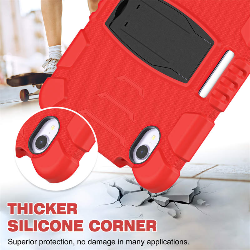 KingKong iPad Case For iPad Mini 6 Three-Layer Hybrid Protective Case With Holder-Red