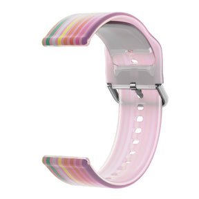 Semi Frosted Watch Strap Transparent Rainbow for Samsung Huawei Watch-06