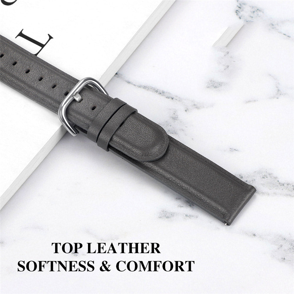 D Buckle Leather Watch Band For Samsung Galaxy Watch 42/46mm Gear S3 Frontier/Classic(Grey)