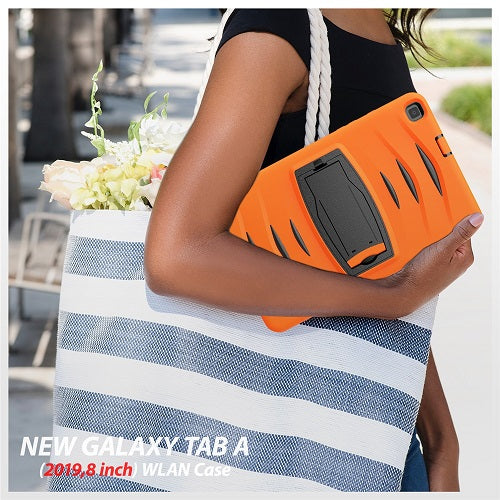 Shock Wave Kickstand Case Anti-Fall Protection For Samsung Tab A 8inch T290/T295(2019)-Orange