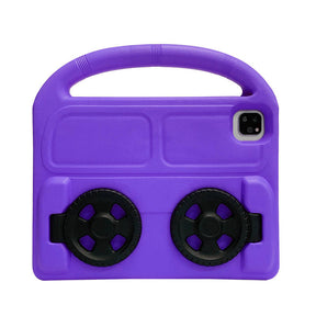 Wheel iPad Case For iPad Pro 11/Air4 10.9 inch Shockproof Stand Cover With Handle Stand-Purple