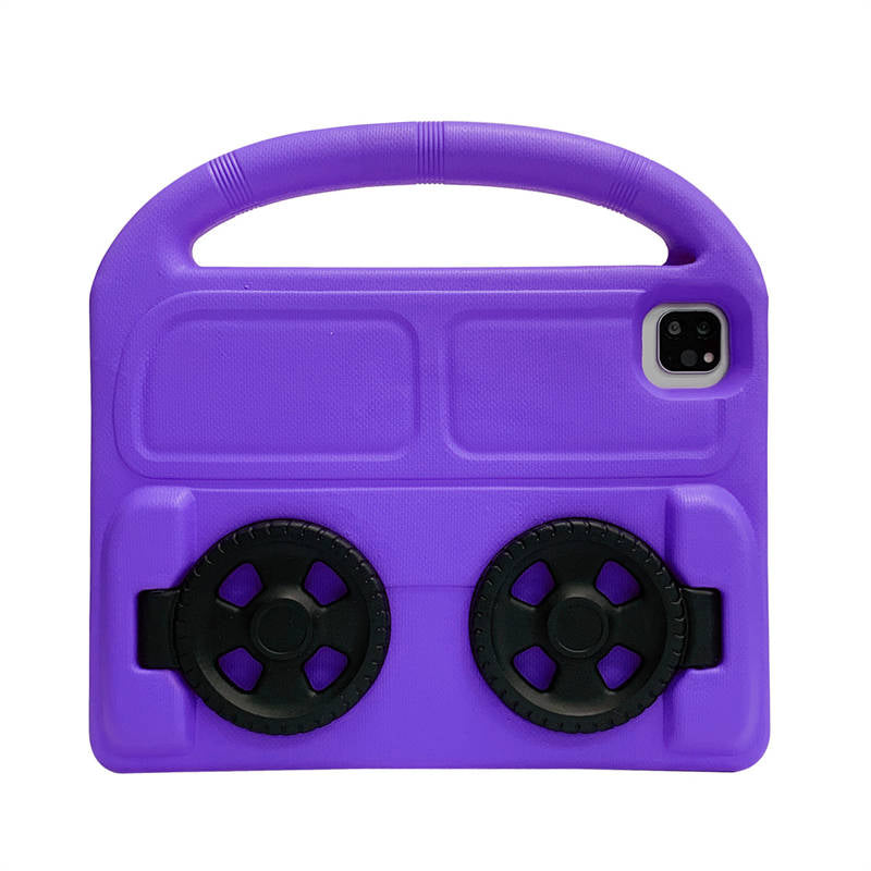 Wheel iPad Case For iPad Pro 11/Air4 10.9 inch Shockproof Stand Cover With Handle Stand-Purple