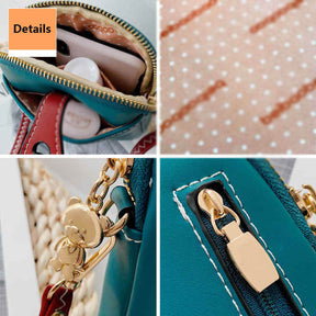 Women PU Crossbody Bag Cute Mobile Wallet-DarkBlue