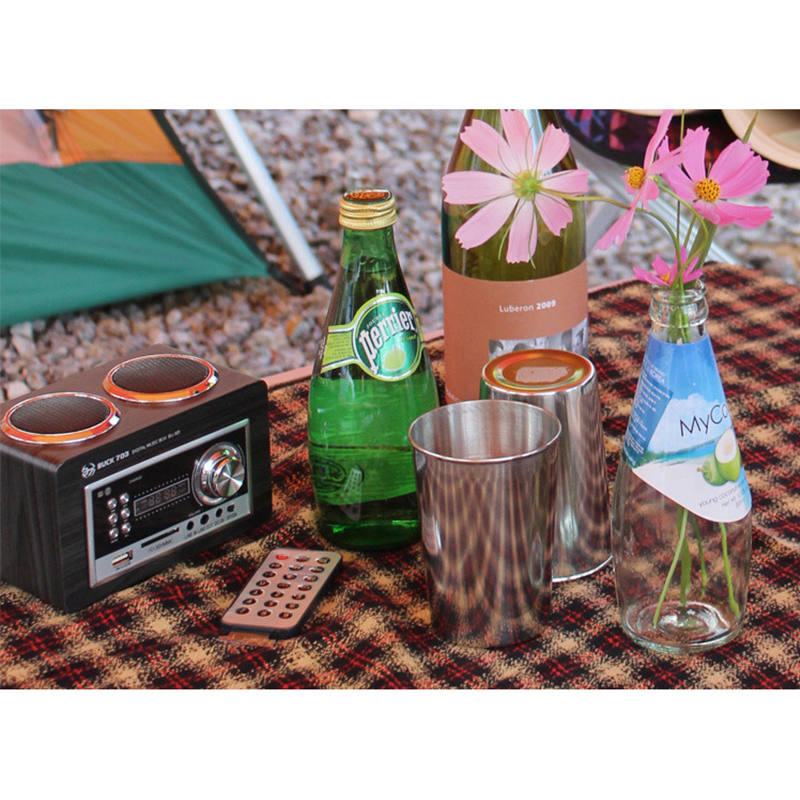 4 Packs 304 Stainless Steel Pint Cups Stackable Drinking Glasses for Camping