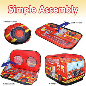 Kids Pop Up Play Tent Foldable for Indoor and Outdoor-Fire Truck