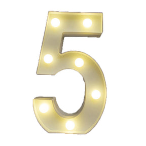 Decorative Led Light Up Number Letters White Plastic Marquee Number Lights Sign Party Wedding Decor Battery Operated (5)