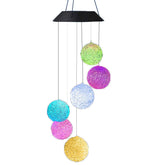 Colorful Solar Wind Chimes Gardening Gift for Mother And Grandma Christmas Decoration-RiceGrains