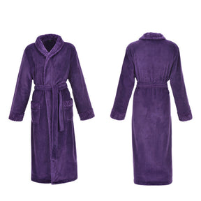 Warm Soft Plush Robe with Pockets for Unisex-Purple