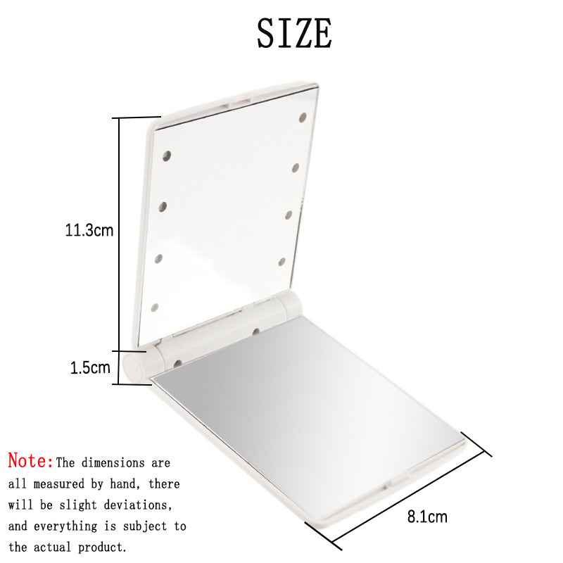 Home & LivingPortable LED Lighted Travel Makeup Mirror-White