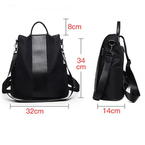 Women Backpack Waterproof Anti-theft Lightweight Shoulder Bag-Black