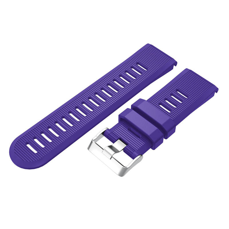 26mm Strap For Garmin Fenix 5X/5X Plus/3/3 HR/6X/6X Pro Watchband Quick Release Easy Fit Silicone Bands Silver Buckle-Purple