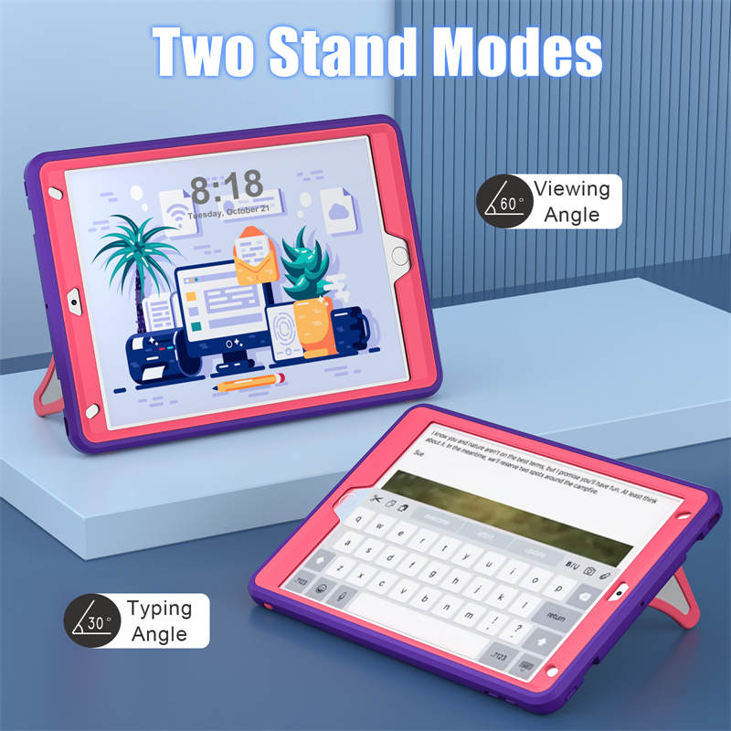 iPad Case Heavy Duty with Kickstand for iPad 10.2 inch 2021/2020/2019-PurpleRosered
