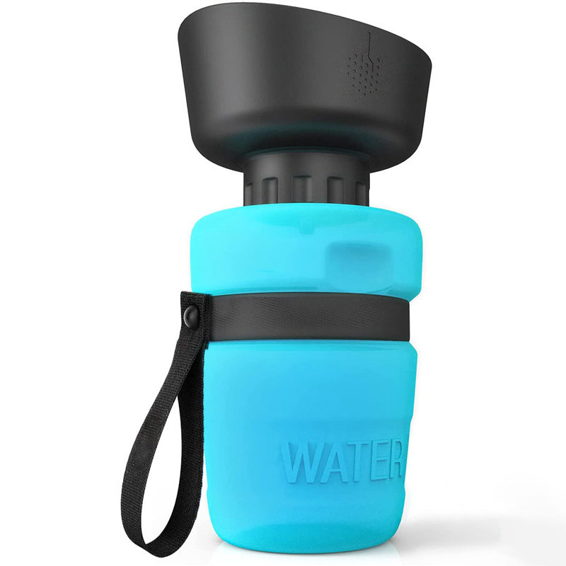 Pet Portable Water Bottles Safety Silicone Collapsible Bottle for Travel 520ML-Blue