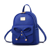 Girls Bowknot Cute Leather Mini Backpack Purse for Women-RoyalBlue