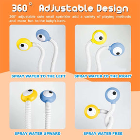 Toddler Bath Toys Electric Shower Snail Double Sprinkler for 18M and up-Battery/Green