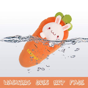 Bunny Plush Stuffed Animal Pillow-Cute Carrot Squishy Hugging Plushie-Gifts for Kids