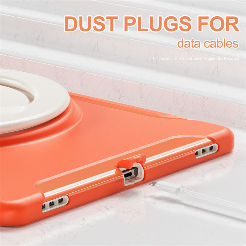 Tablet Case For iPad 10th Full Body Protection with 360¡ã Stand Portable-Orange