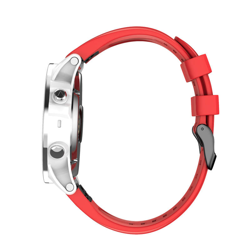 Silicone Replacement Band 20mm Quick Release Easy Fit For Garmin Fenix 5S/5S Plus/6S/6S Pro Smartwatch Black Steel Buckle-Red