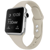 Slim Soft Silicone Replacement Watch Band Loop for iWatch Series SE 6 5 4 3 2 1-RetroWhite