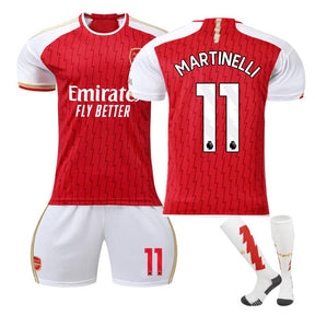 Arsenal F.C. Away Jersey MARTINELLI #11 Soccer Jersey Kids Adult 3Pcs Jersey Kits