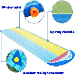 480cm Water Slide with 2 Bodyboards Outdoor Water Toys