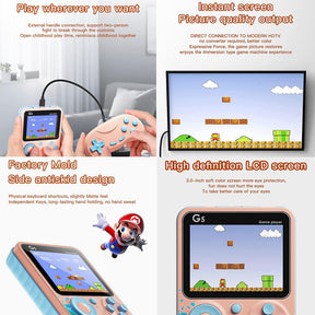 3.0 in Handheld Game Console with 500 Classic Games Supports TV Connection Two Players-Blue