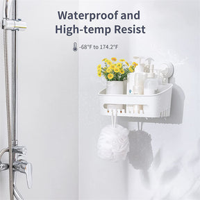 Shower Caddy Drill-Free with Vacuum Suction Cup Removable Storage Basket