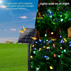 Solar Christmas Lights 72ft 200 LED 8 Modes Solar String Lights Waterproof-Colorful