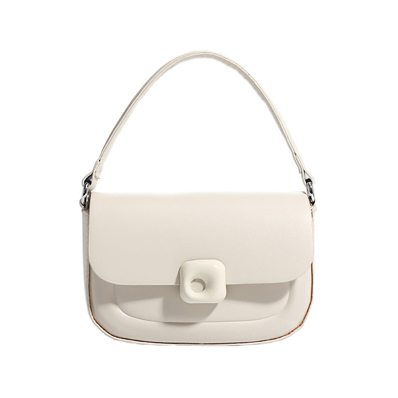Tote Bag for Women Casual Zipper Lightweight Handbag with Chain-White