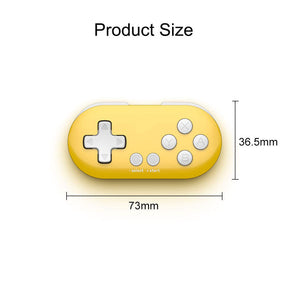 Bluetooth Gamepad Keychain Sized Mini Controller for Switch Windows-Yellow