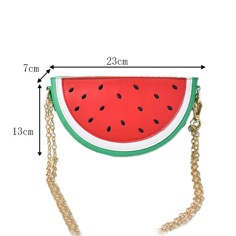 Women Shoulder Bag Cute Pineapple Shape Mini Bag-Watermelon