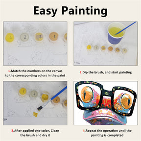 Paint by Numbers for Adults,DIY Canvas Oil Painting Kit Digital Painting for Kids Beginner Home Living Room Decorative 16 X 20 Inch-Eyed Frog