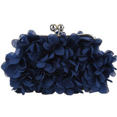 Clutch Evening Bags Floral Appliques Crossbody Bag For Women-Blue