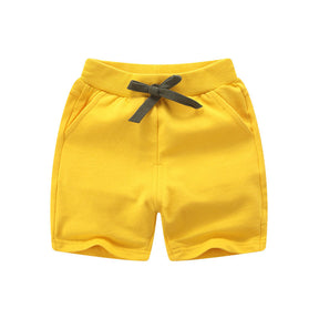 Kids 3 Pack 100% Cotton Sport Jogger Shorts Casual Elastic Pants-F