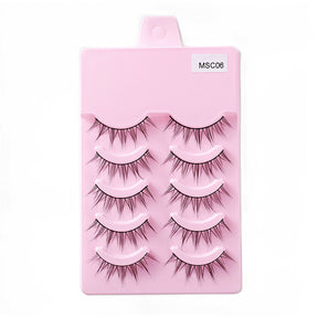 5 Pairs False Eyelashes Natural Curly 3D Lashes Set for Daily-msc06