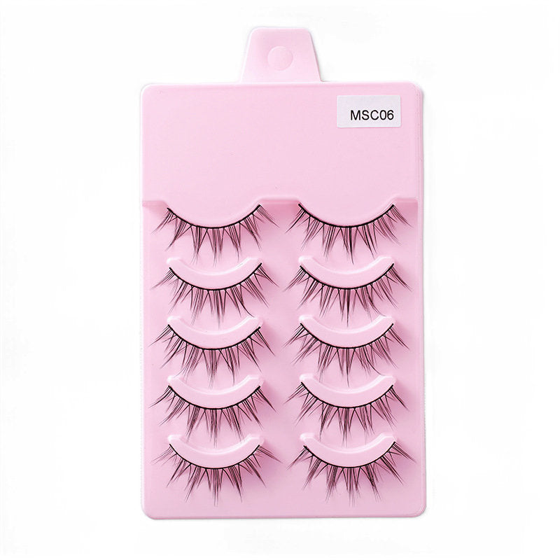 5 Pairs False Eyelashes Natural Curly 3D Lashes Set for Daily-msc06